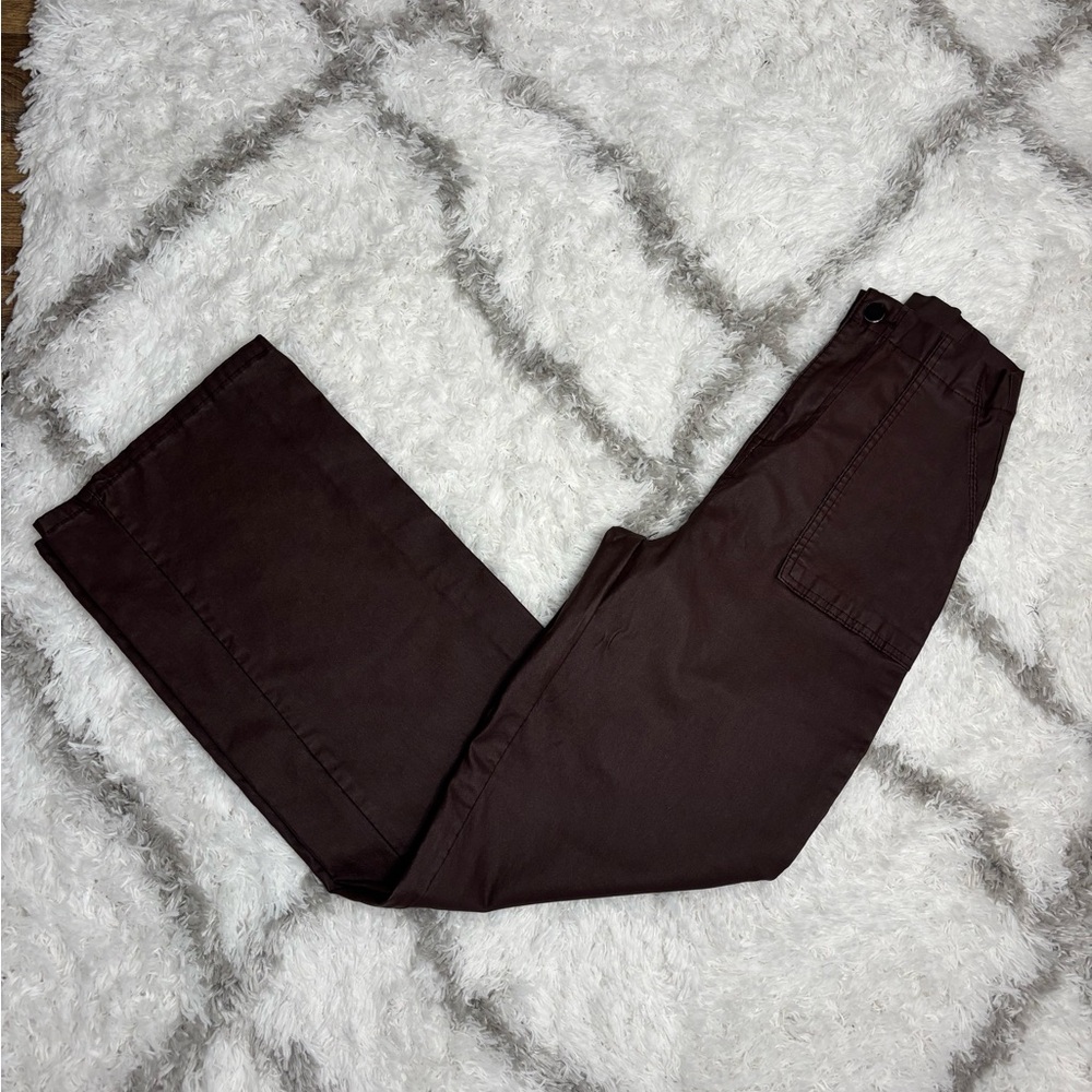 Shein Brown high-waisted pleather pants